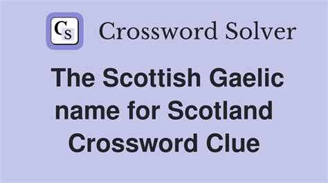 scottish girl name crossword